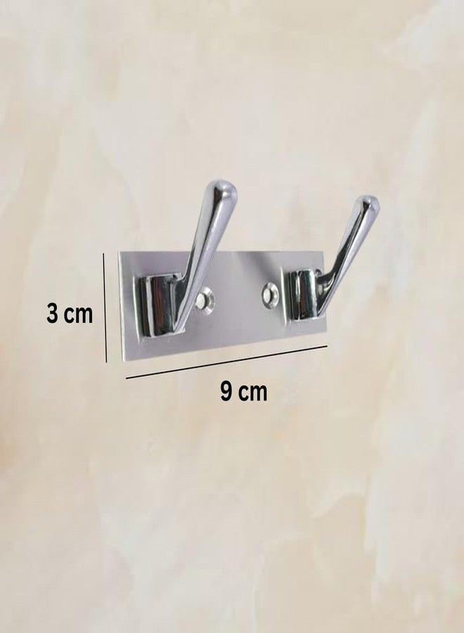 REDON Delux Stainless Steel 2 Pin Cloth Hanger Wall Mounted Bathroom Cloth Hanger,Coth Wall Hook,Door Hooks Rail for Hanging Keys and Clothes (Pack of 3) - Image 2